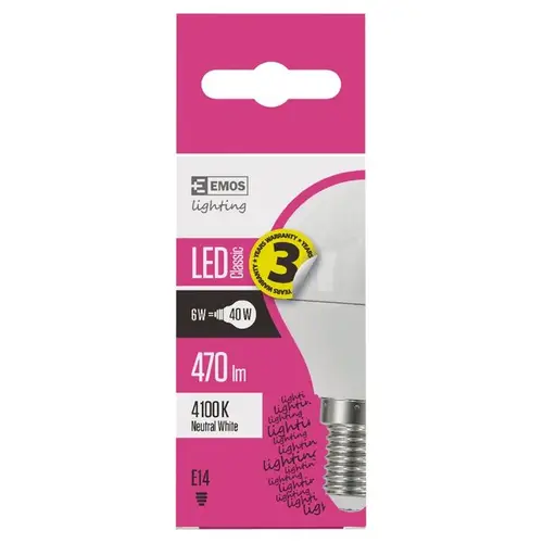Emos Lighting LED bulb Classic Globe Mini 6W (40W) 470lm E14 neutral ...