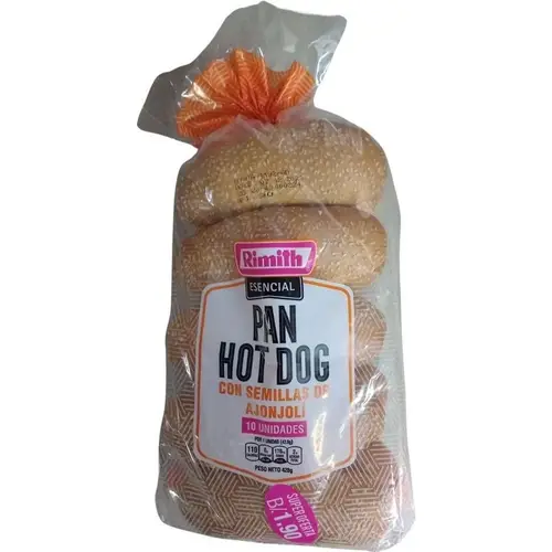 Pan Rimith Hot Dog Con Ajonjoli 10 Unidades 7451002610309 precio en ...