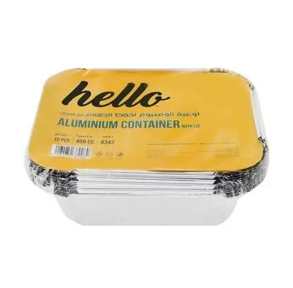Hello Aluminium Container with Lid, 450cc, 10 Pieces 6291079379089 ...
